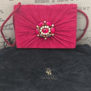 Daniel Swarovski Paris Red Clutch Bag